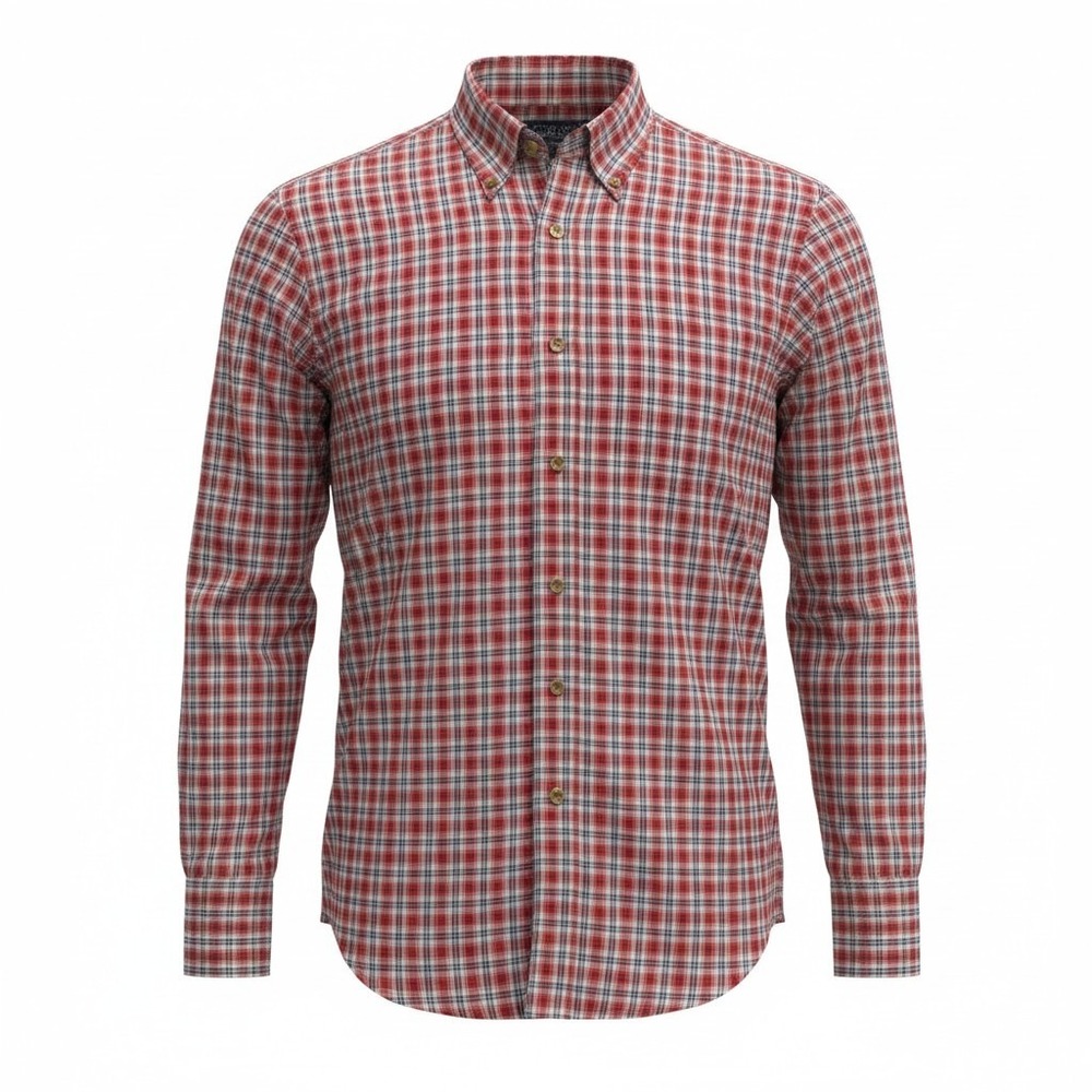 Wrangler Riata Button Down Shirt Mens Small Red Plaid Excellent Long Sleeve
